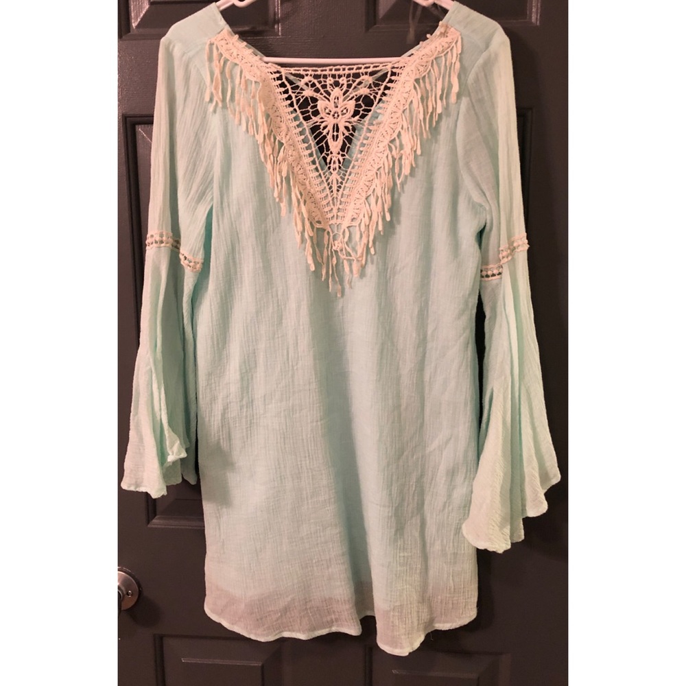 Mint Green Bell Sleeve Dress